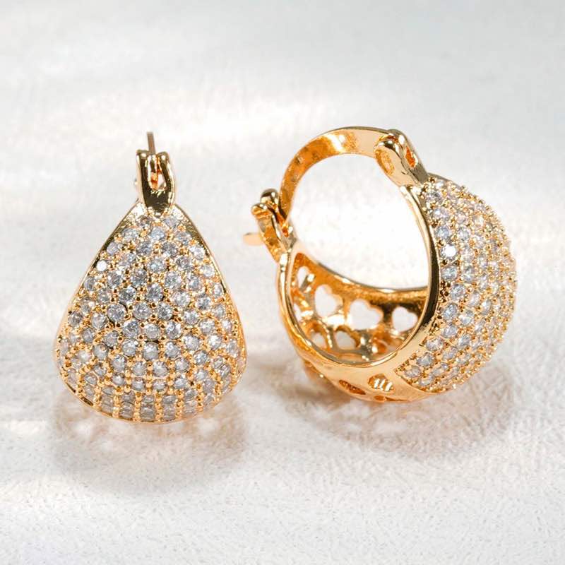 18K Gold-Finished Luce d'Oro Pave Earrings